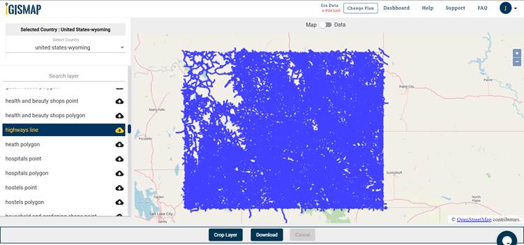 Carbon County Wy Gis Download Wyoming State GIS Maps Boundary, Counties, Rail, highway