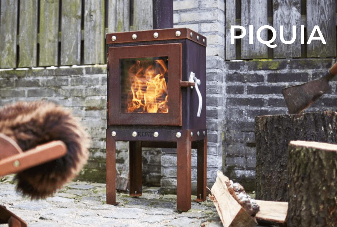 RB73 Piquia Steel Wood Stove With an Industrial Look Ignition Fires