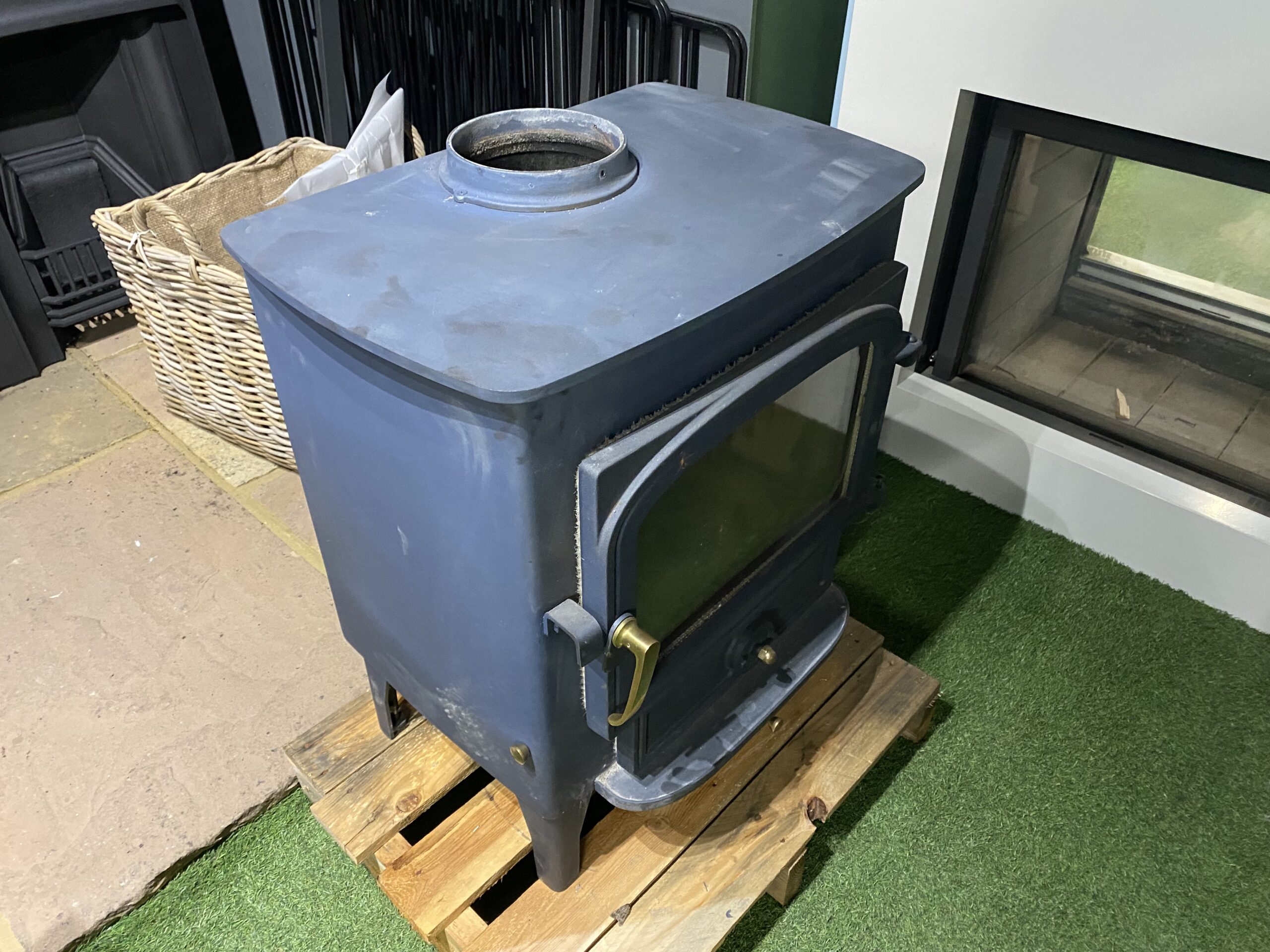 Blue Clearview secondhand Wood Burning Stove Ignition Fires