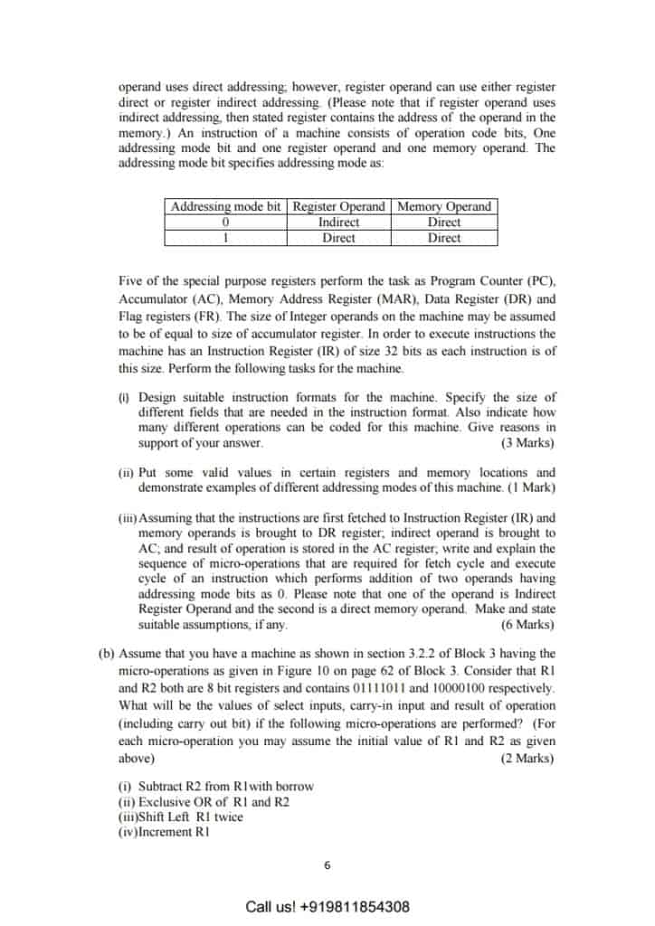 MCS012 Computer Organisation and Assembly Solved Assignment 20182019