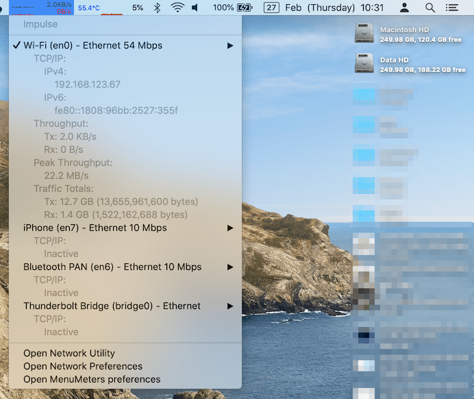 A great free alternative to iStat Menus for computer system monitor on