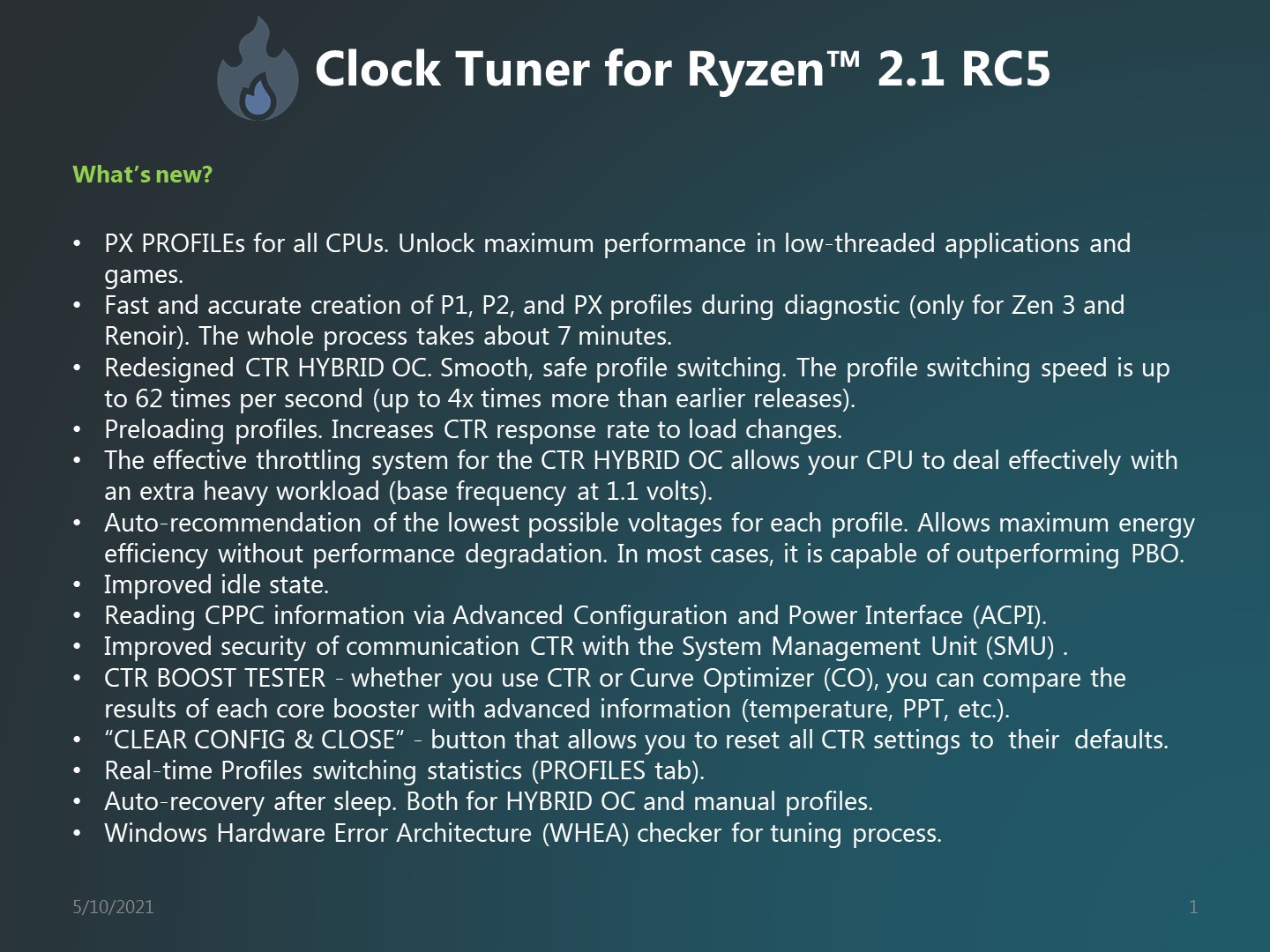 Neu Clock Tuner for Ryzen 2.1 Light Release Features im Überblick