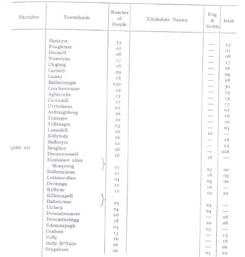 LowerFewesBarrony, Pender Census, County Armagh