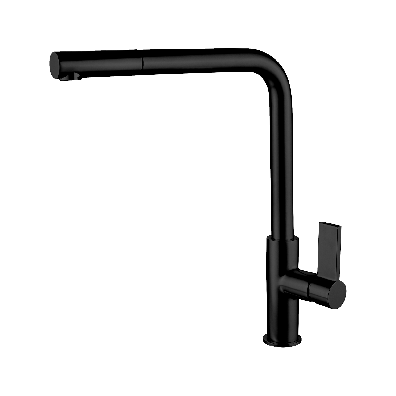 Matte Black Kitchen Tap Mixer Pull Out Square L Head
