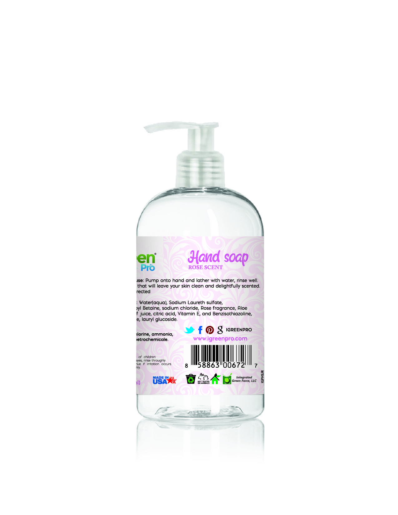 Hand Soap Scented With Rose IGreenPro, The First Affordable Eco