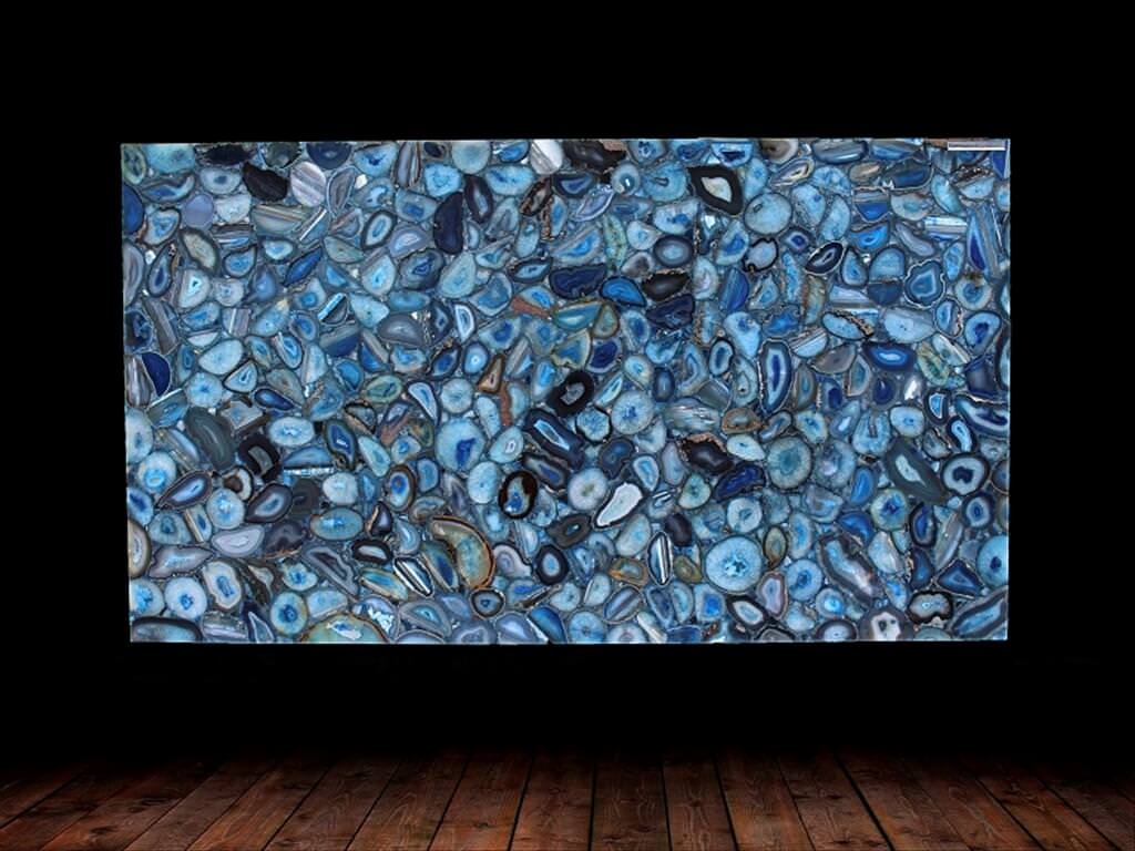 Blue Agate Semi Precious Gemstone Countertops, Cost, Reviews