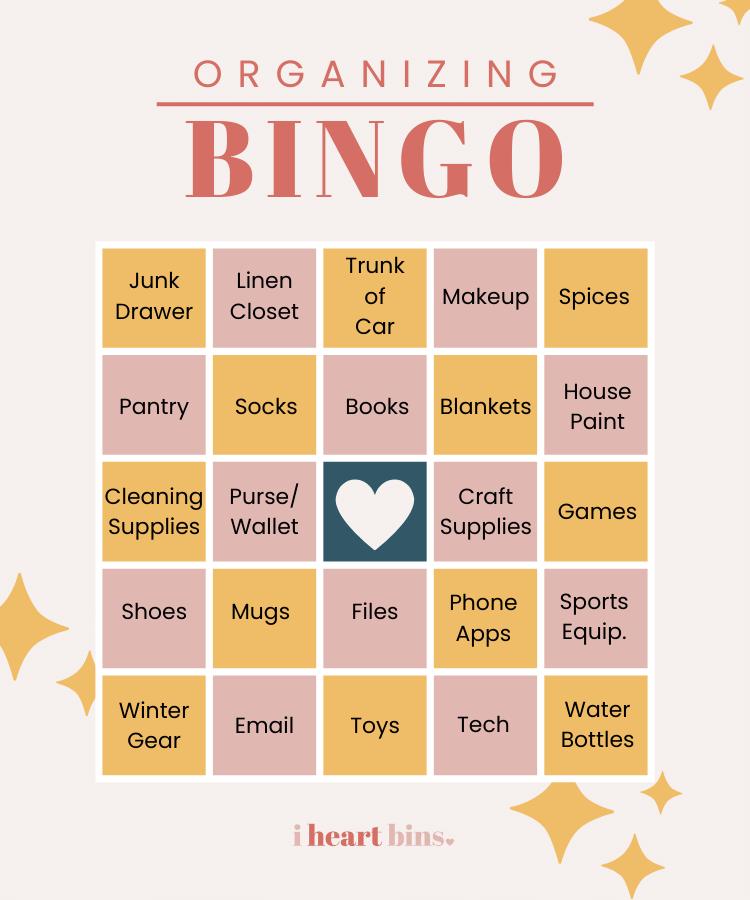 Organization for the New Year BINGO! I Heart Bins