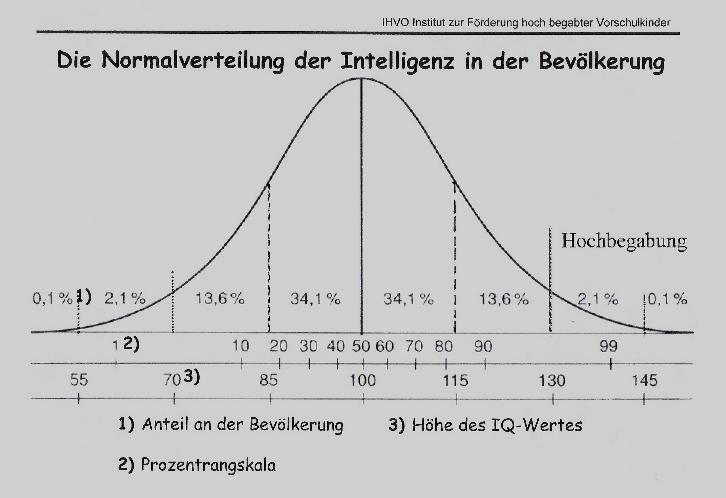 Normalverteilung der Intelligenz IHVO