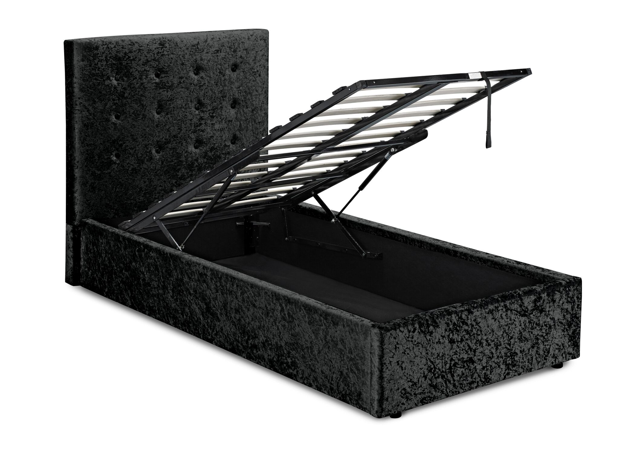 Liger Crushed Velvet Single Bed Black IIPPY
