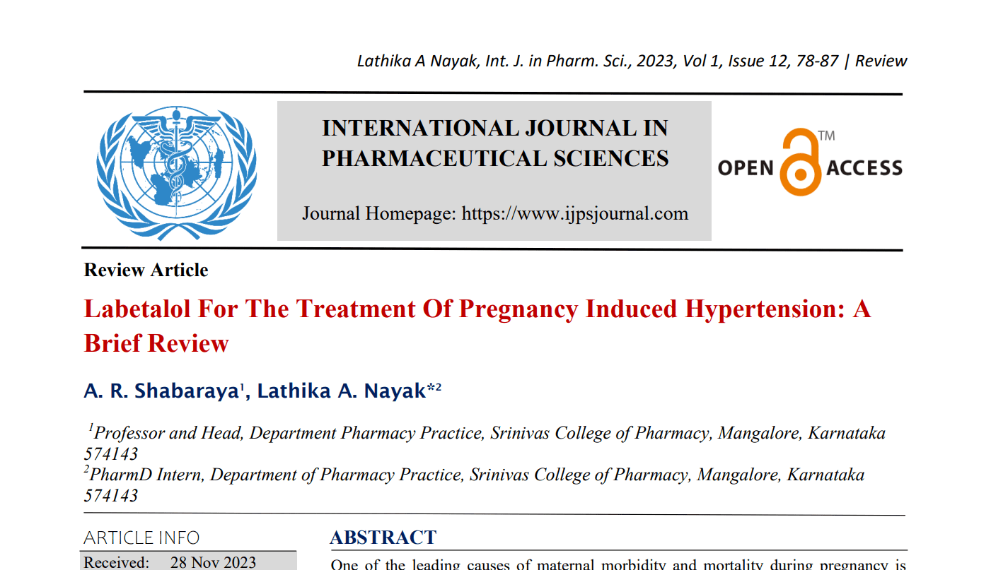 Labetalol For The Treatment Of Pregnancy Induced Hypertension A Brief