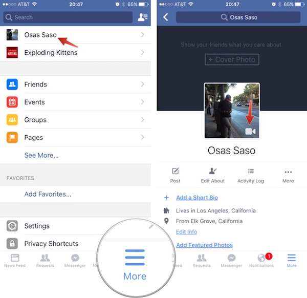 How to make and set Facebook profile video on your iPhone
