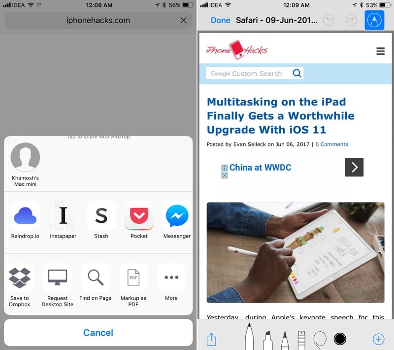 How to Quickly Markup and Share Screenshots in iOS 11
