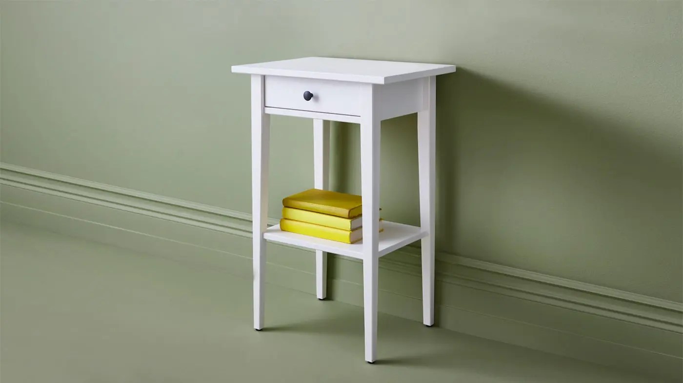トップシェ IKEA イケア ベッドサイドテーブル ホワイト 40x36cm m80488964 HAUGA ハウガ 寝具 収納 ナイト