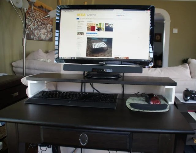 Small computer desk with stand for living room IKEA Hackers IKEA