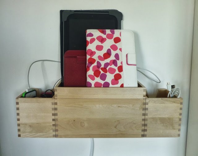 Wallmounted charging station plus earphone/cable storage IKEA