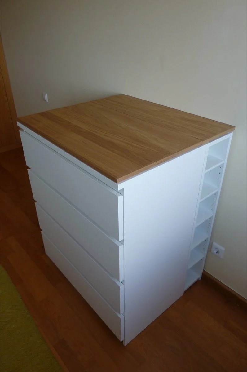 Baby Changing Table MALM + GNEDBY + HYTTAN IKEA Hackers