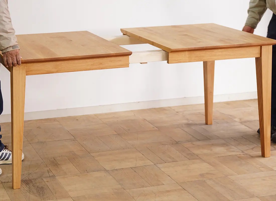 伸長式ダイニングテーブル｜ikususu FURNITURE｜無垢材家具・オーダー家具のイクスス