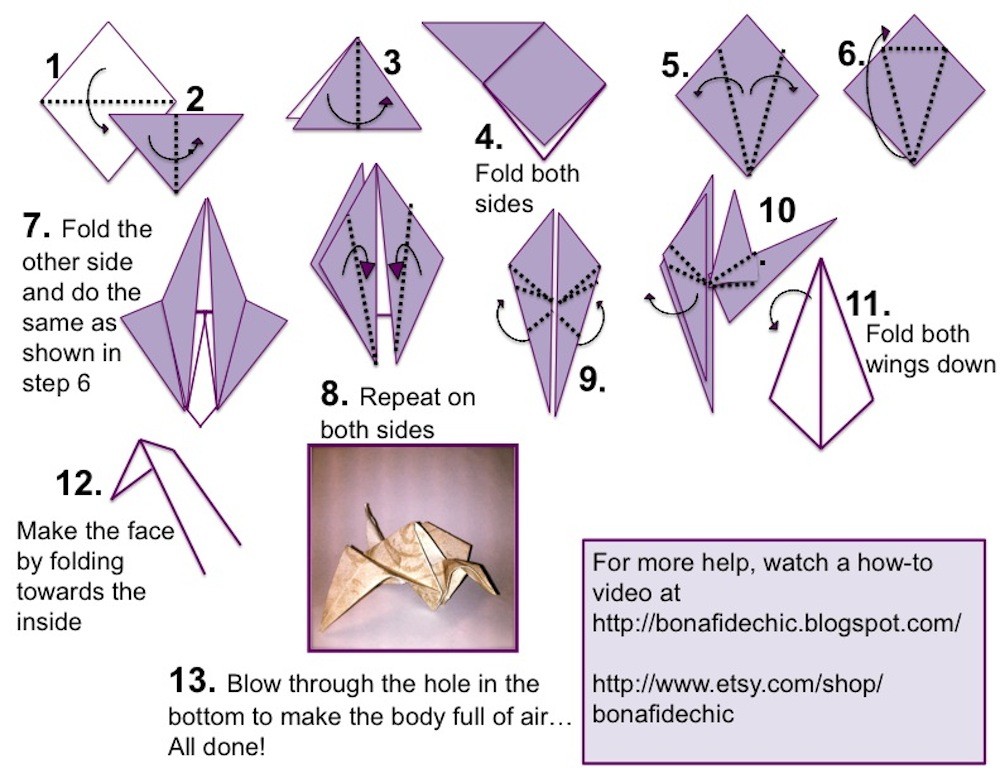 How To Make A Paper Crane Easy Video Food Ideas