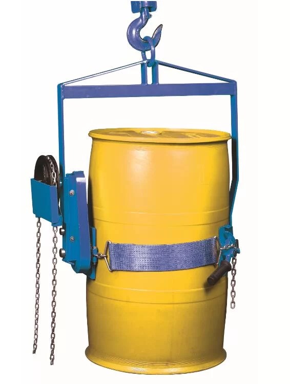 Vertical drum lifter, drum lifting dispenser