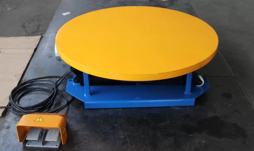 HRL1000 Stationary lift table with carousel turntable, rotating lift