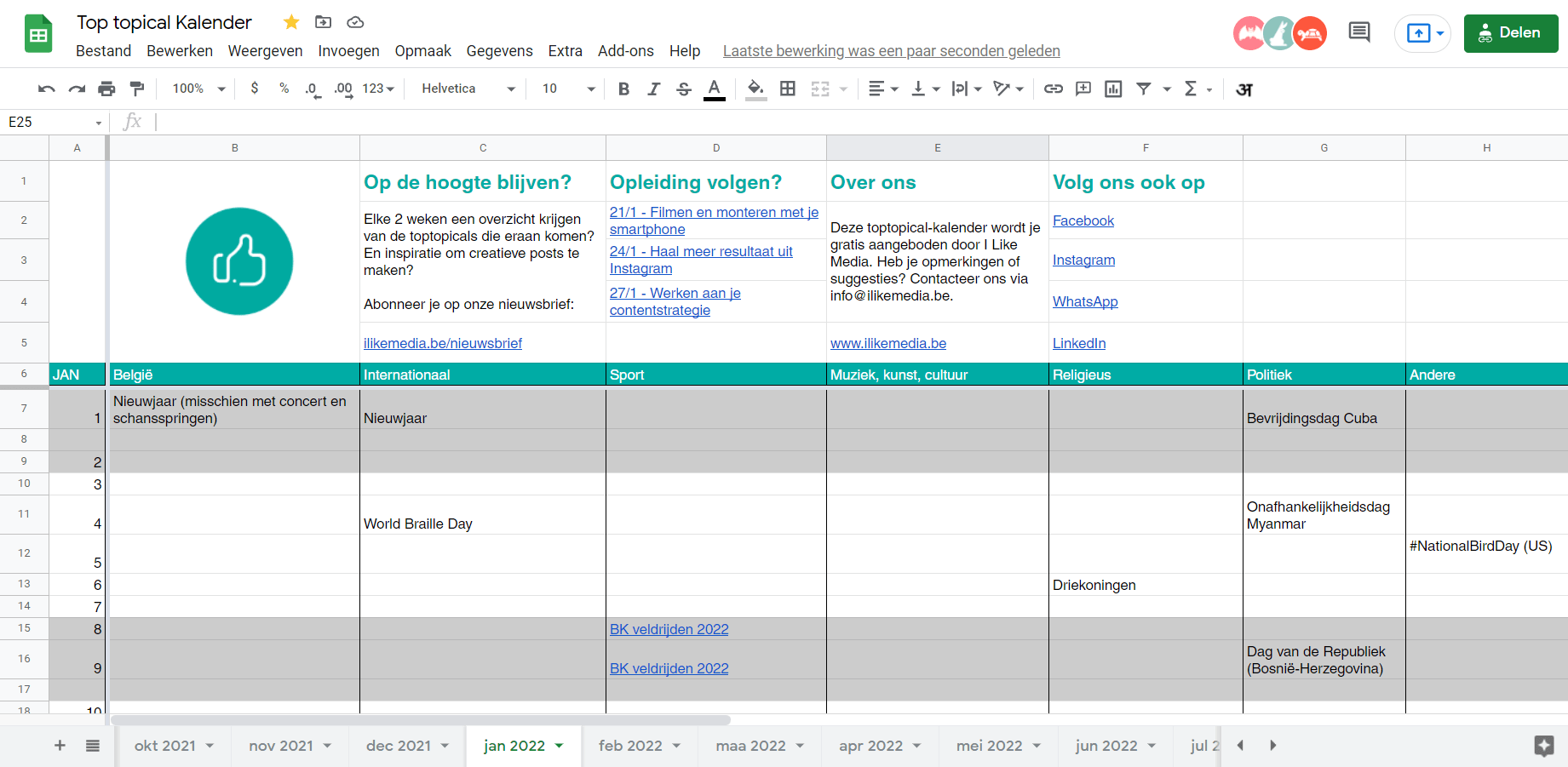 inhaak kalender 2023 Toptopical-Kalender