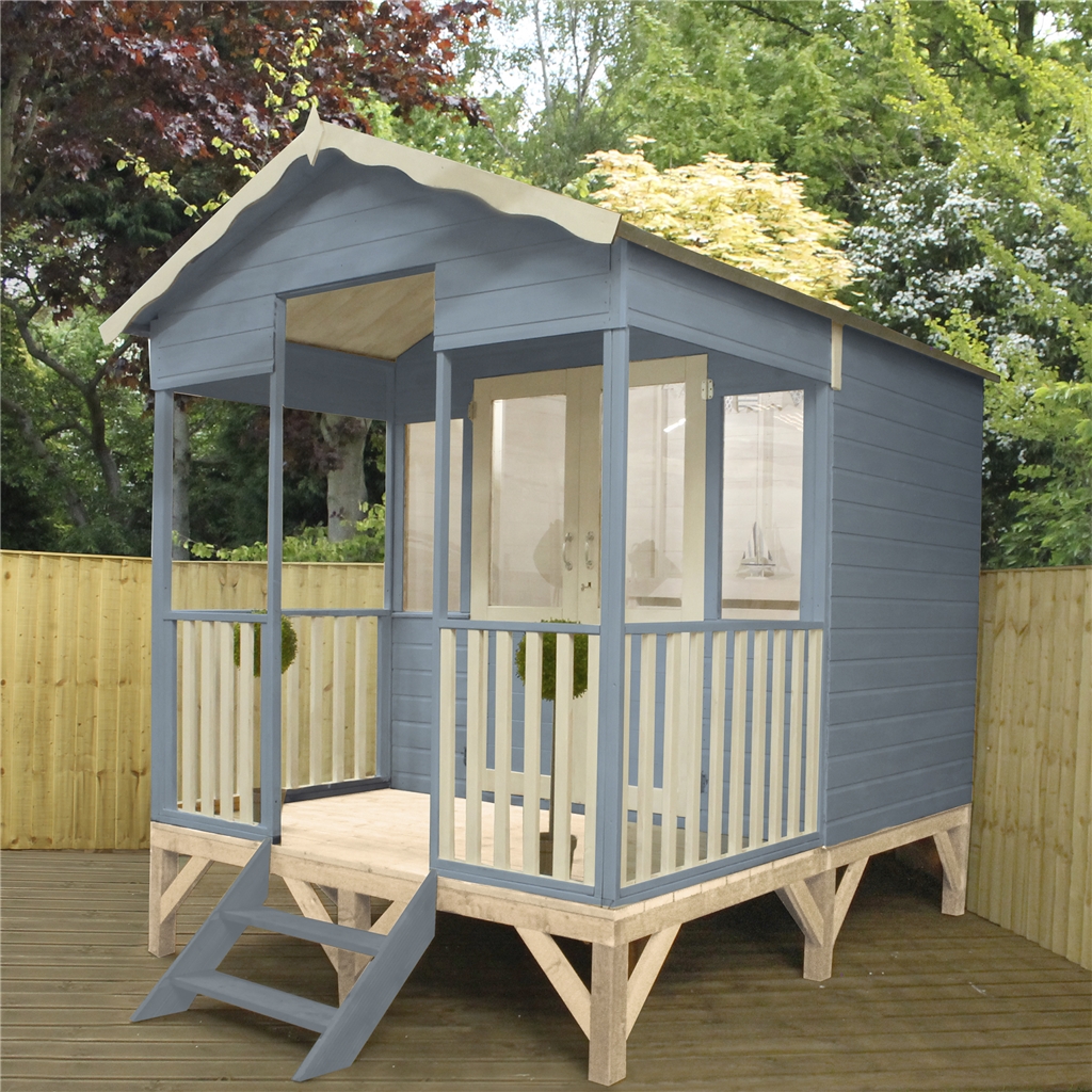 8 x 10 Beach Hut Summerhouse (12mm Tongue and Groove Floor + Roof)