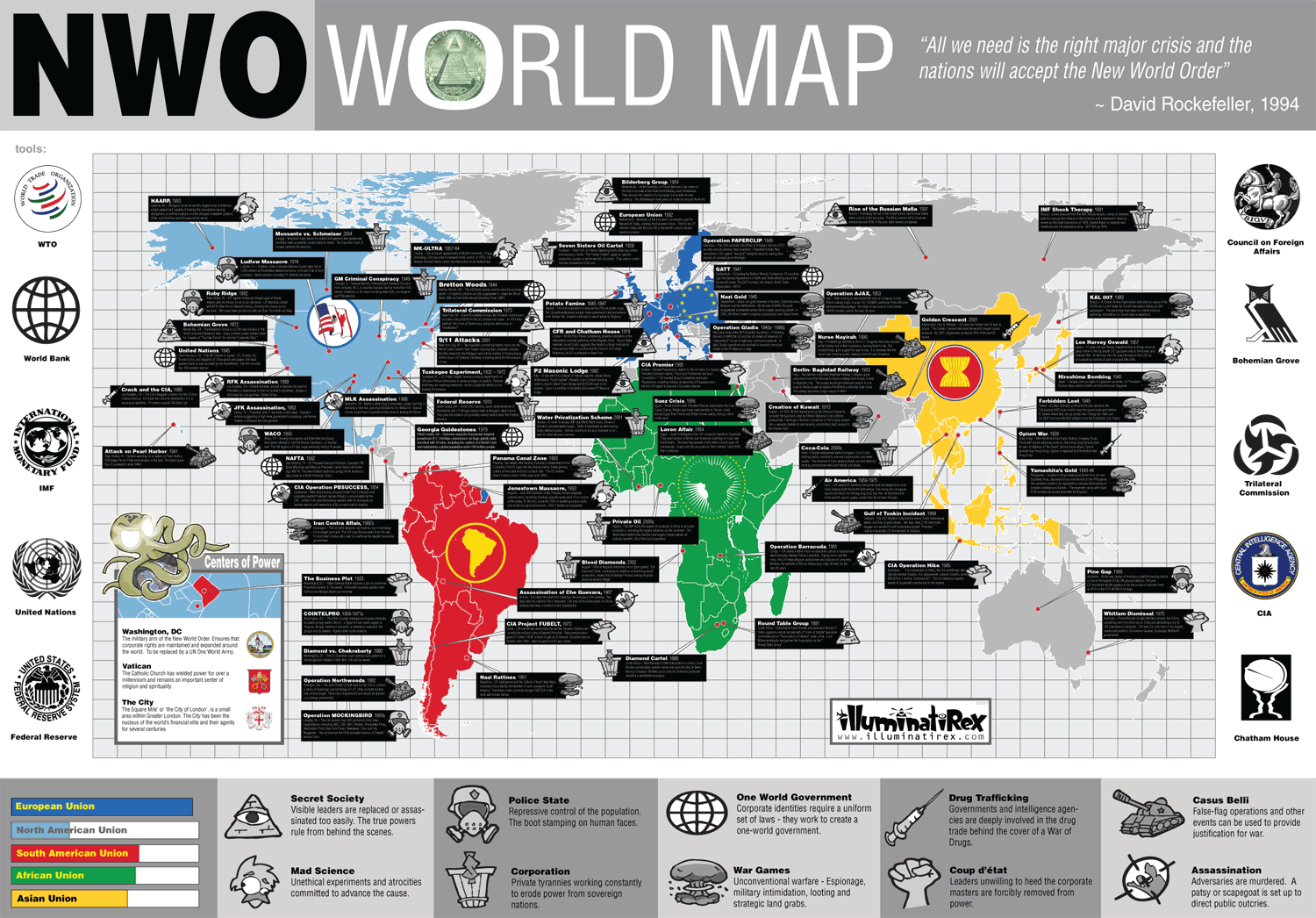NWO World Map Illuminati Rex