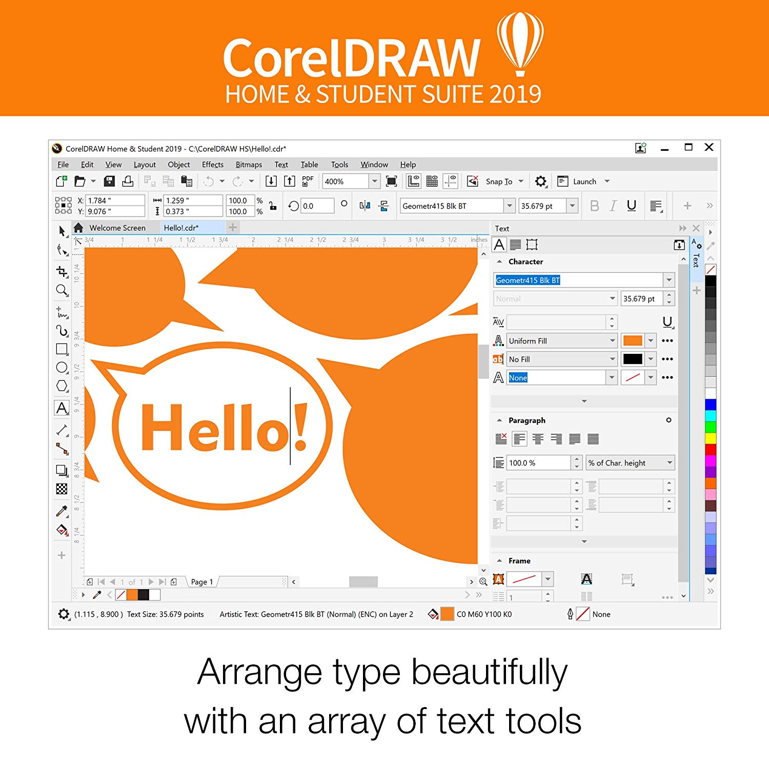 CorelDRAW Home & Student Suite 2019 for Windows [PC Disc] illusionEX