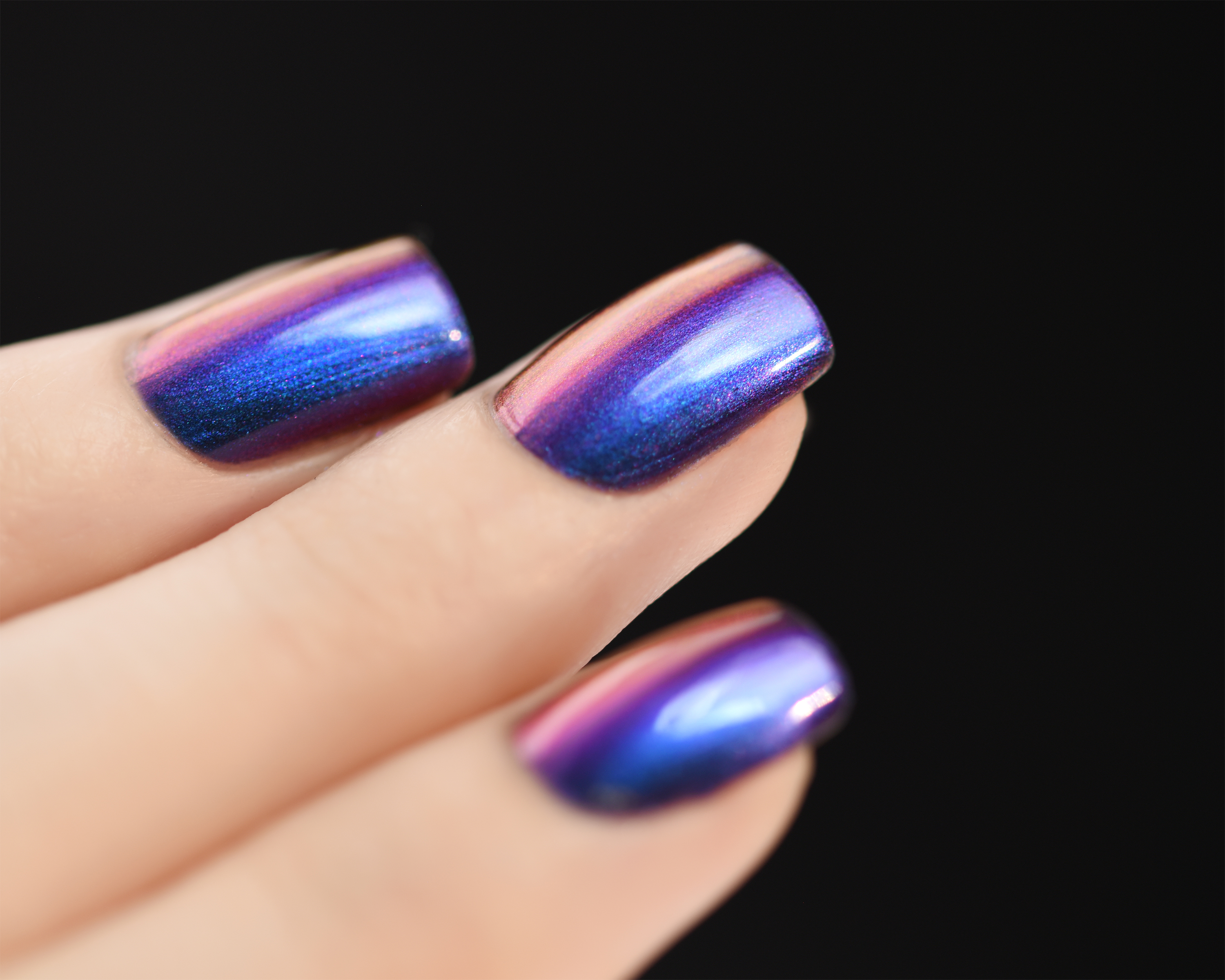 Birefringence Blue to Purple Ultra Chrome Nail Polish by ILNP