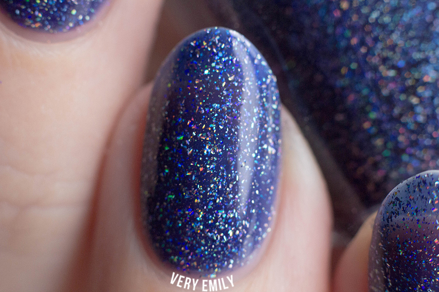 Night Light Deep BlueViolet Holographic Sheer Jelly Nail Polish by ILNP