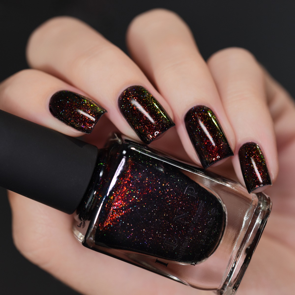 Underground Deep Black Jelly Holographic Shimmer Nail Polish by ILNP