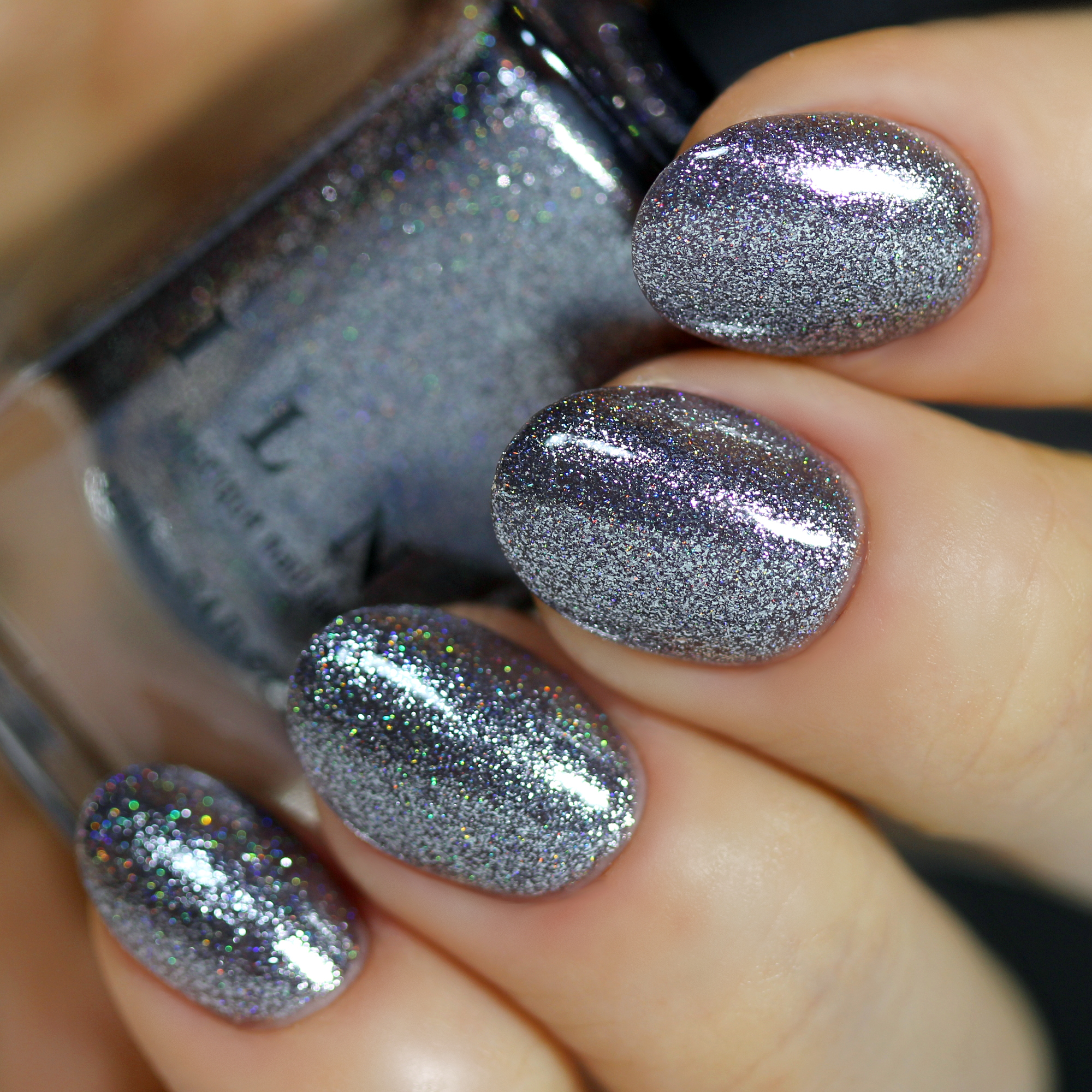 Carbon Sleek Gunmetal Holographic Ultra Metallic Nail Polish by ILNP
