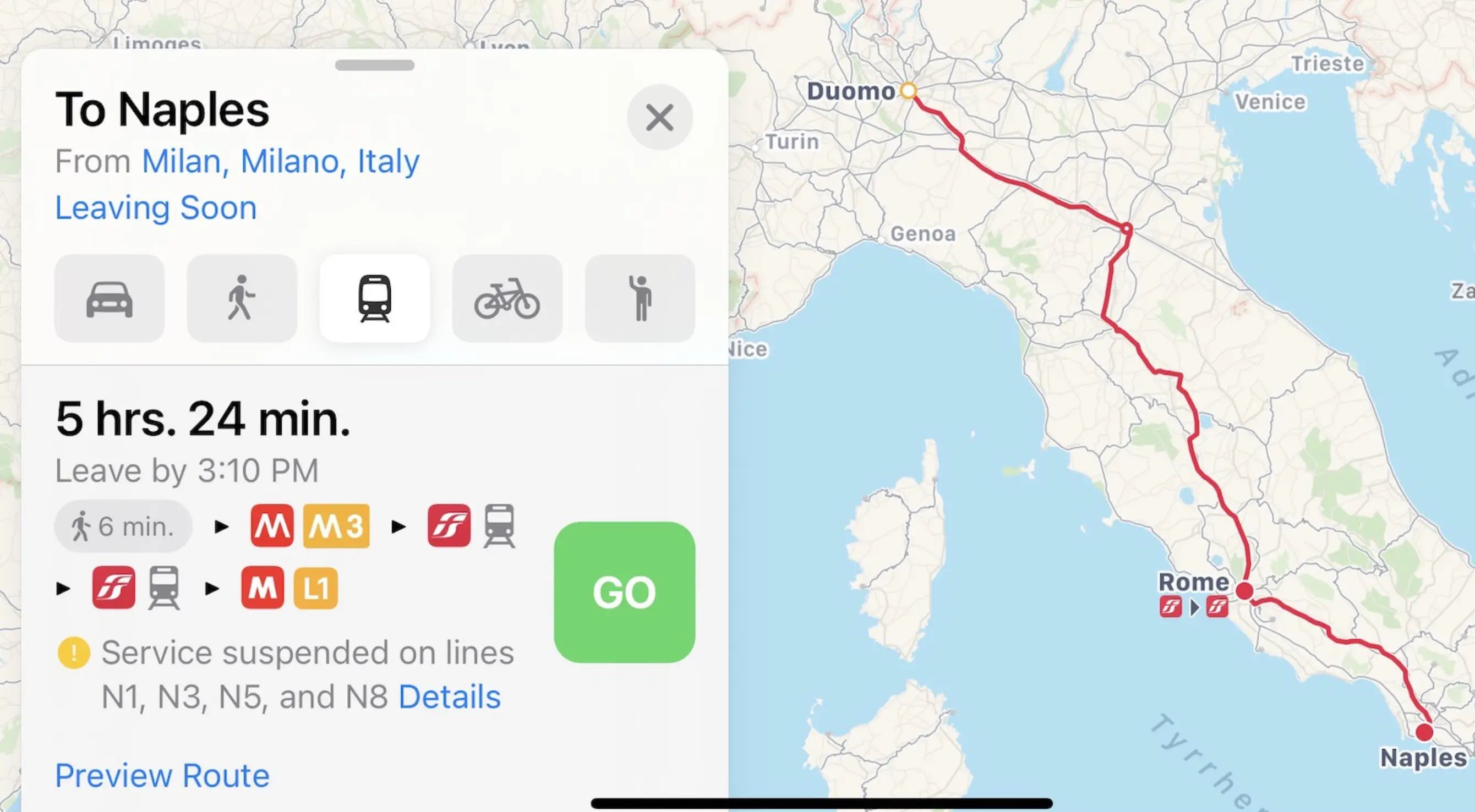 Italy receives transit directions on Apple Maps iLounge