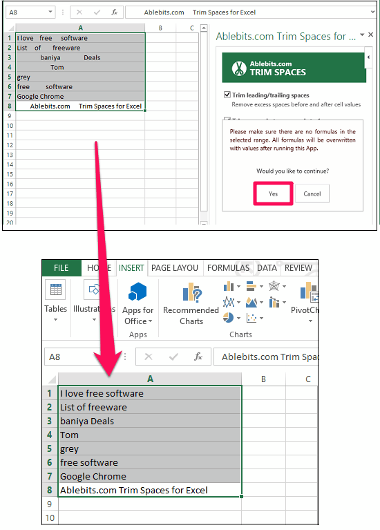 Remove All Leading, Trailing Spaces From Excel, Replace Multiple Spaces