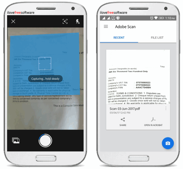 Android Document Scanner with OCR by Adobe, Edit Scanned Documents