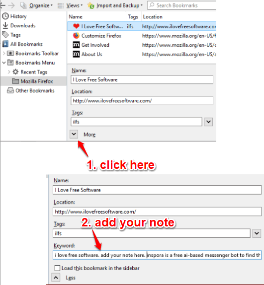 How To Add Notes To Bookmarks In Firefox