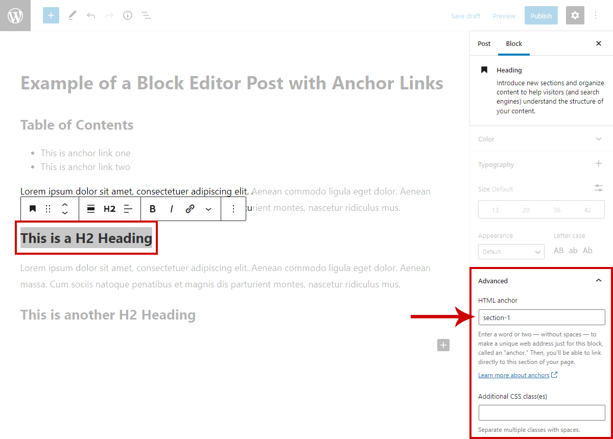 How to Create "Jump to page section" Anchor Links in WordPress in 2023