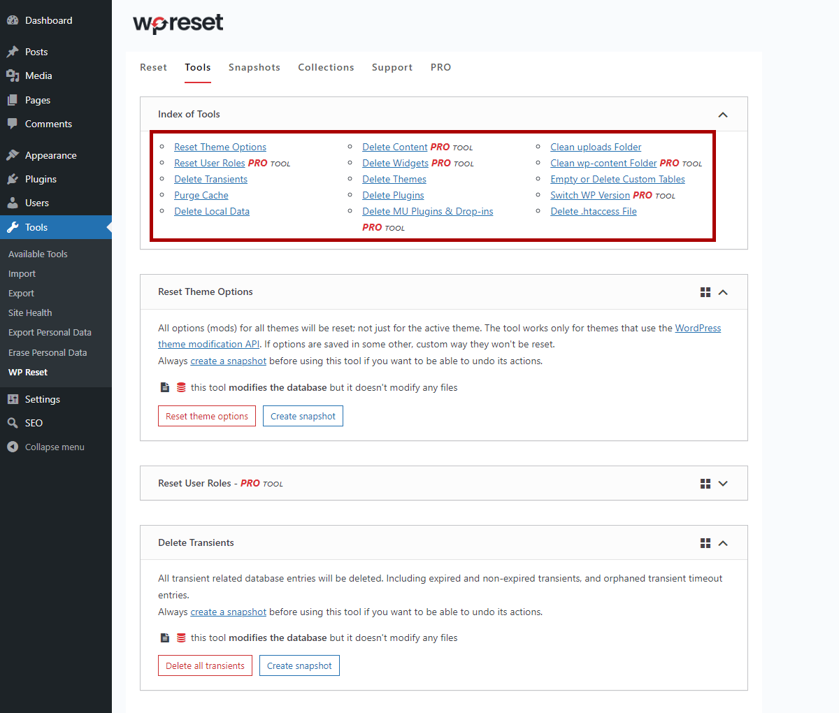 How to Reset a WordPress site with the WP Reset Plugin in 2024