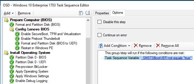 Converting from BIOS to UEFI with Powershell (During OSD using SCCM on