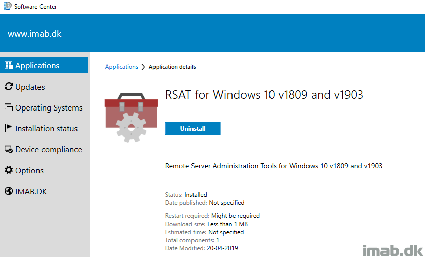 Deploy RSAT (Remote Server Administration Tools) for Windows 10 v1903 using SCCM (System Center