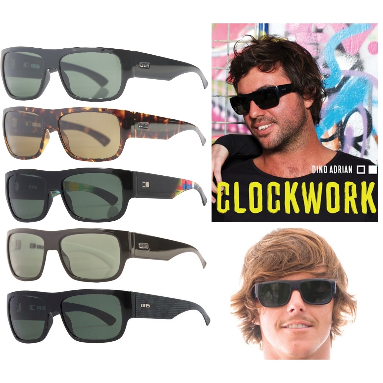 NEW Otis Clockwork Mineral Glass Lens Mens Rectangular Sunglasses Msrp