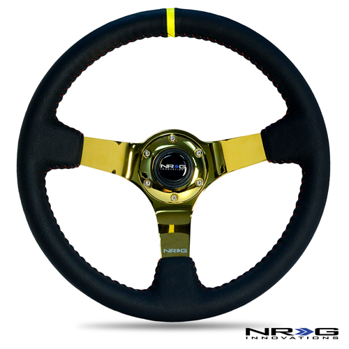 Canada's Best Price NRG 350mm Sport wheel Black Leather, Red