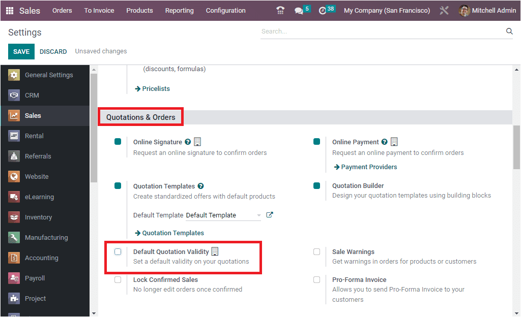 Determining Quotation Validity in Odoo 16 Sales App