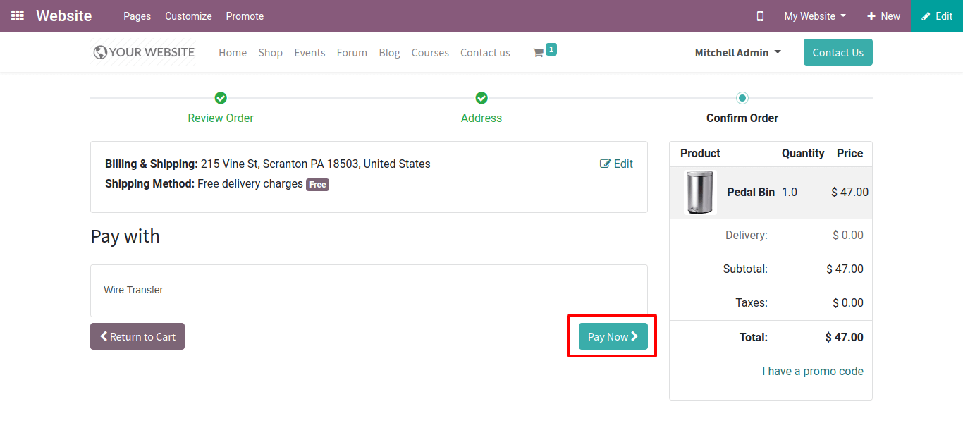 Dynamic Workflow Based on Cart Products in Odoo