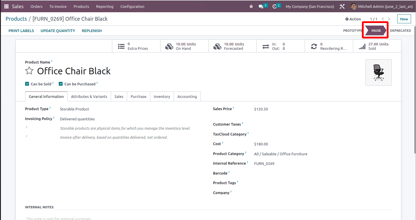 How to Add Status Bar in Product Form View Using Odoo 16 Studio?