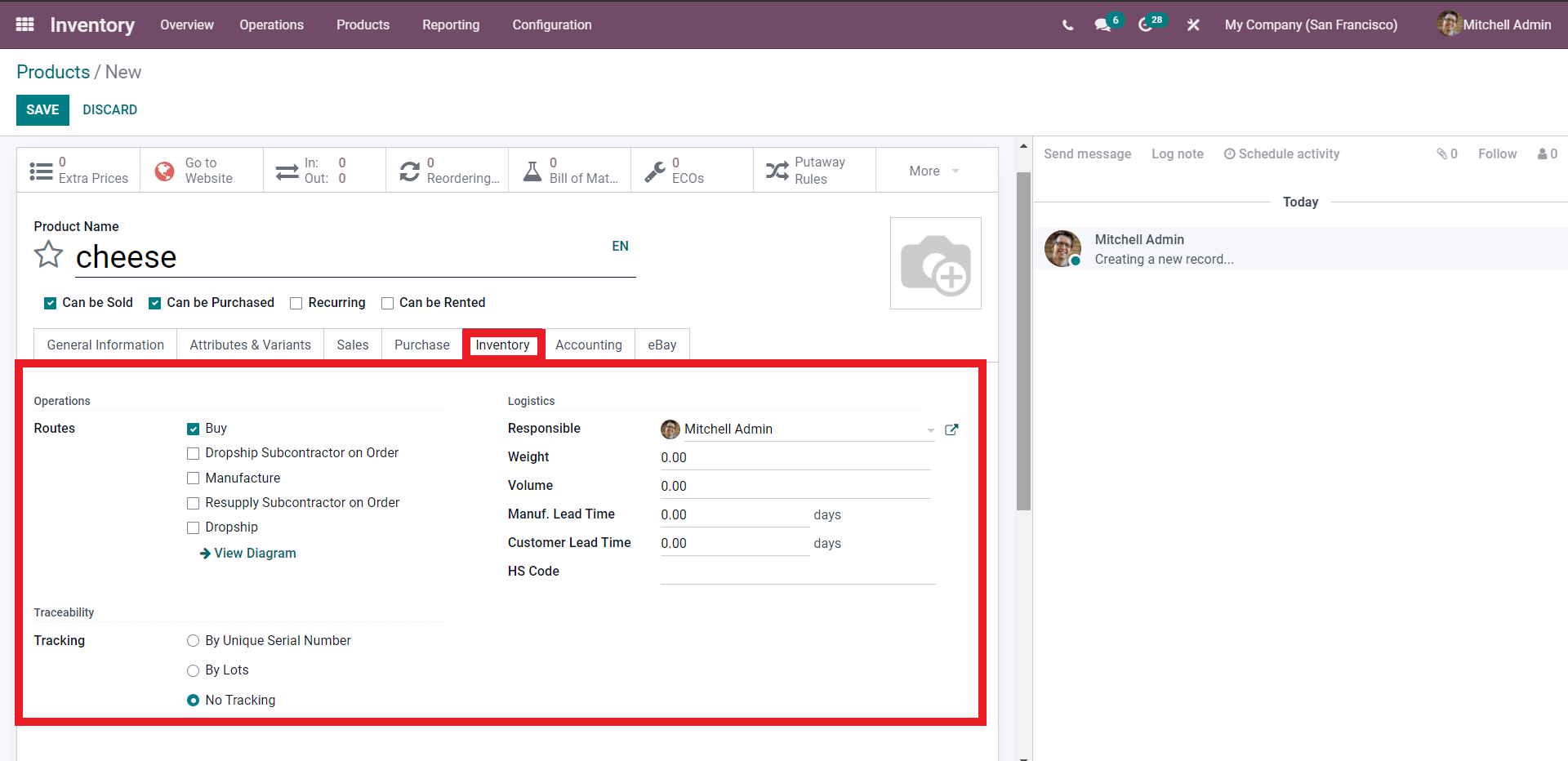 How to Create and Manage Products in Odoo 15 Inventory
