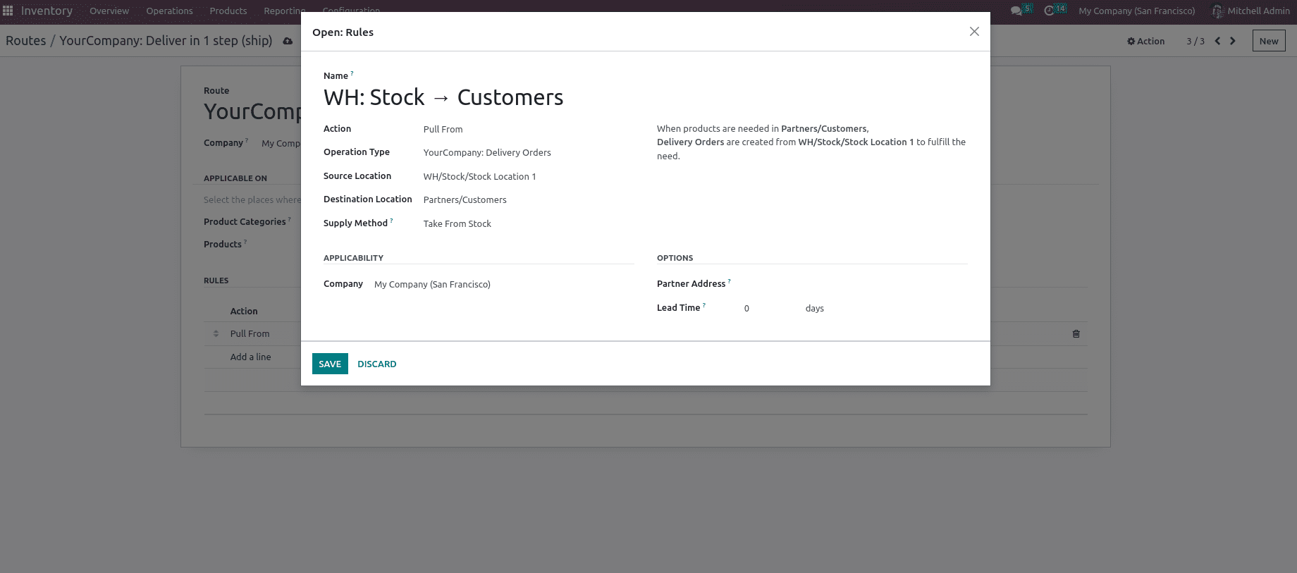 Pull & Push rule in Odoo 16 Inventory App