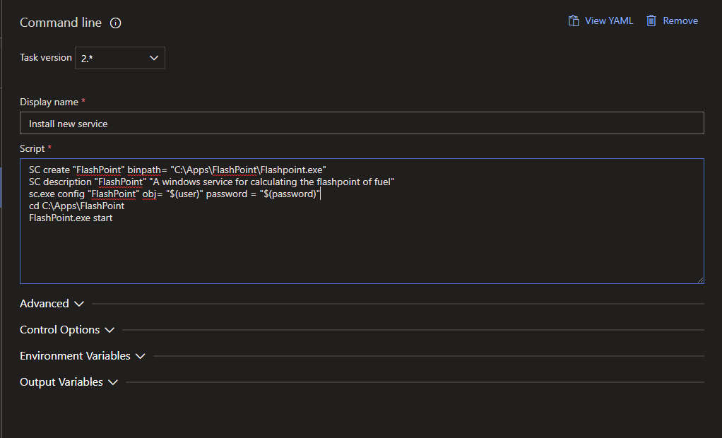 Set Windows Service User credentials in Azure Devops