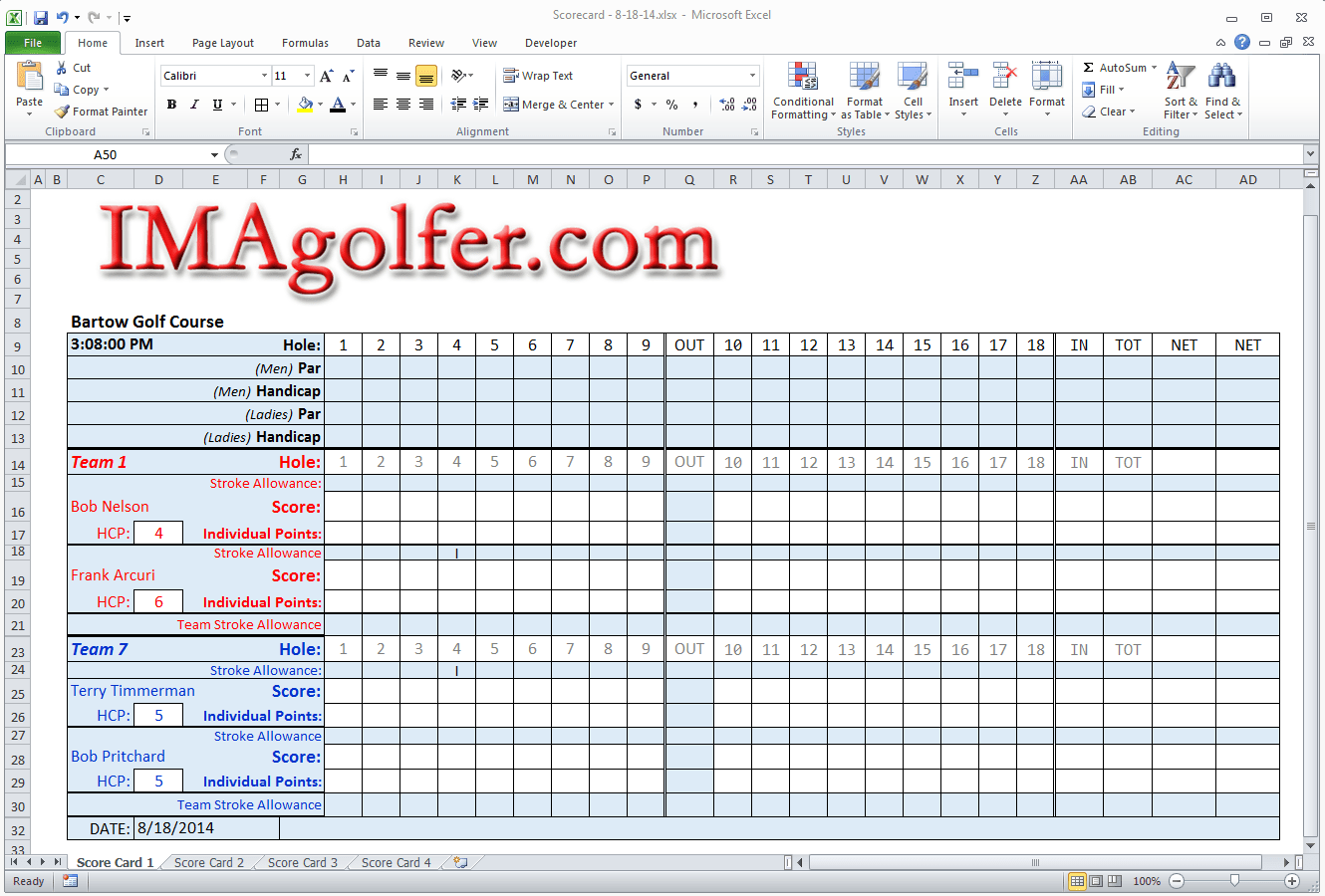 Golf League Management site