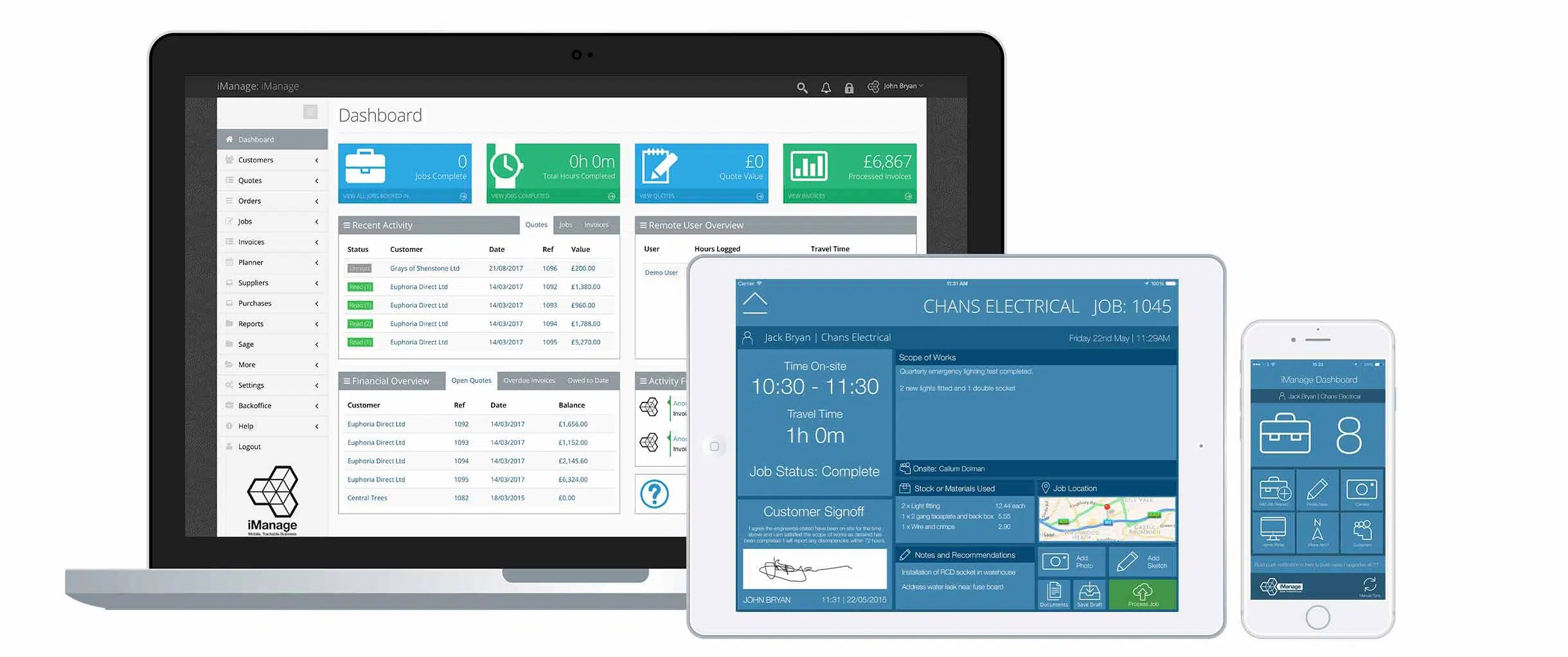 Business management software & timesheet app for electricians